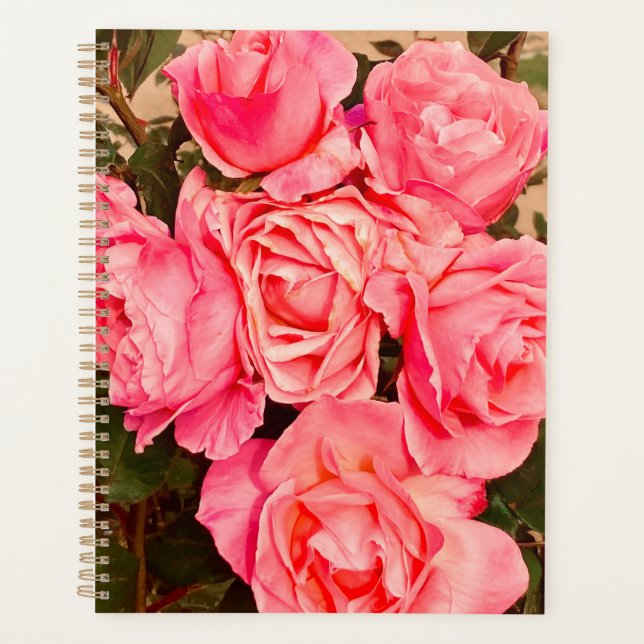 Agenda Planner Floral rosa (Frente)