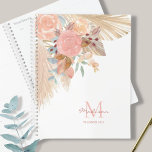 Agenda Planner Floral Rosa Rosa Pampas Personalizado 2023<br><div class="desc">Este planificador de na moda é decorado com capim-d'água,  eucalipto,  flores e folhas secas. Facilmente personalizável com o nome de monograma e ano. Porque nós criamos a nossa trabalho de arte,  você não encontrará esta imagem exata de outros designers. Original Watercolor © Michele Davies.</div>