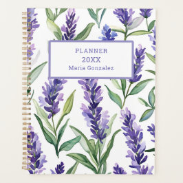 Agenda Planner Flores de Lavanda Personalizadas 2025