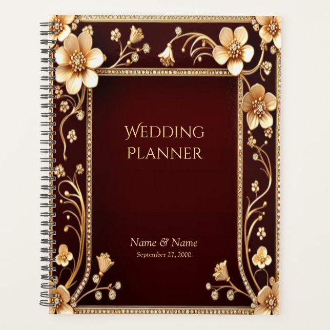 Agenda Planner Flores de Ouro Borgonha (Frente)