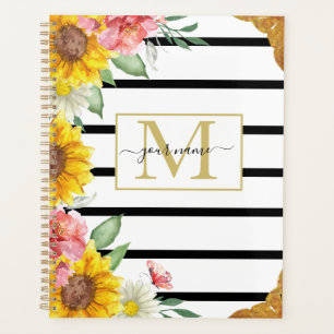 Agenda Planner Girassóis e Stripes