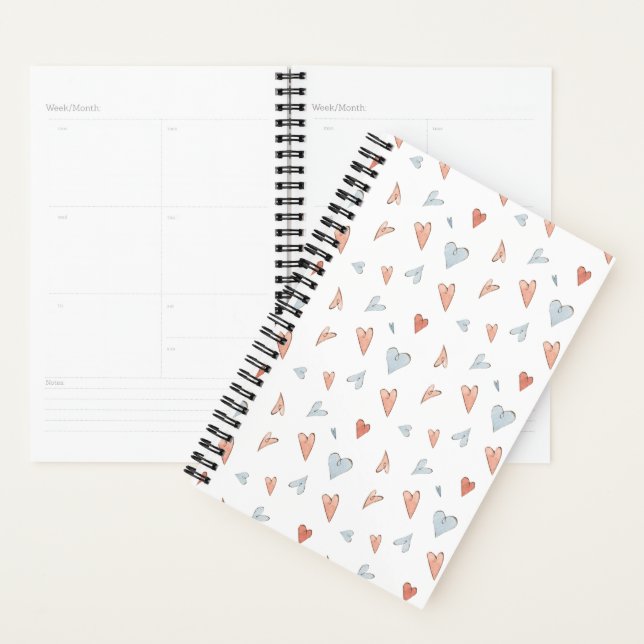 Agenda Planner - Hearts Pattern (Exibição)