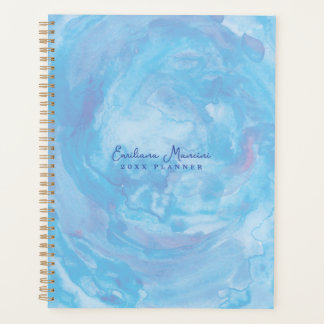 Agenda Planner na moda Abstrato Azul de Arte
