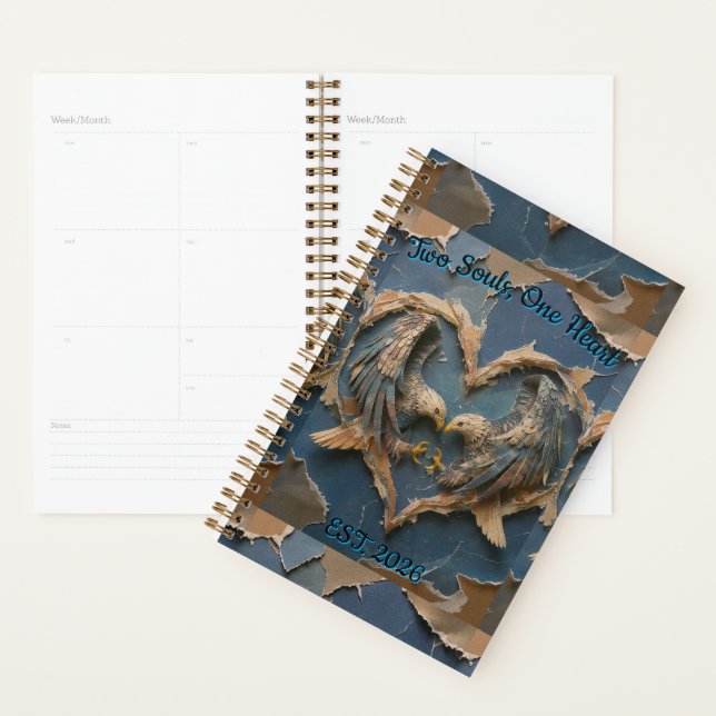 Agenda Planner Paper Cut Eagle Two Souls One Heart (Exibição)