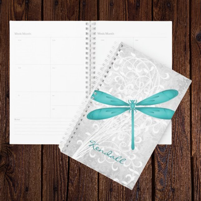 Agenda Planner Personalizado da Dragonfly Teal (Teal Dragonfly Personalized Planner)