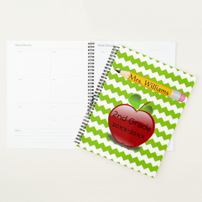 Agenda Planner Personalizado de Lápis/Apple (Exibição)
