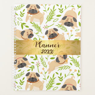 Agenda Planner Personalizado de Pug de Puppy Cujo Cãozinh