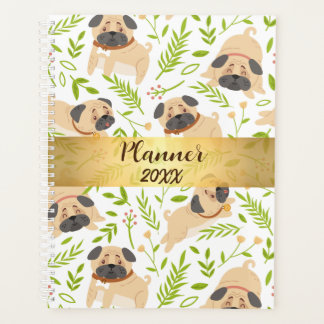 Agenda Planner Personalizado de Pug de Puppy Cujo Cãozinh