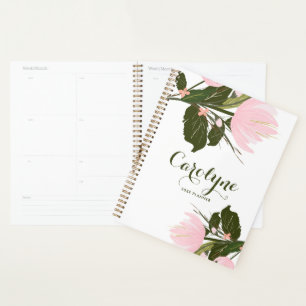 Agenda Planner Personalizado de Tulipas Rosa Esfareladas