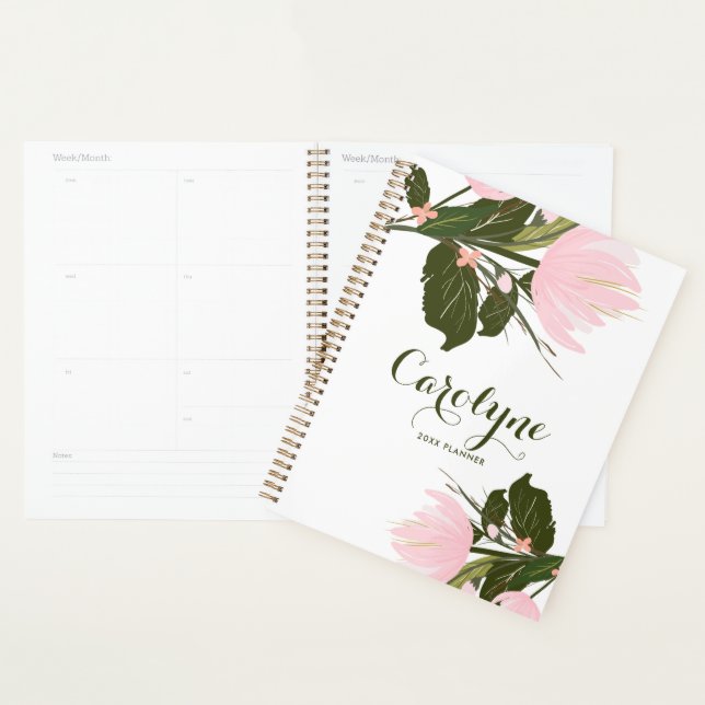 Agenda Planner Personalizado de Tulipas Rosa Esfareladas (Exibição)