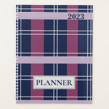 Planner Personalizado de Xadrez Azul de Tartan 202