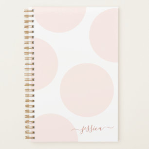 Agenda Planner Personalizado Simples de Bolinhas Rosa Esb