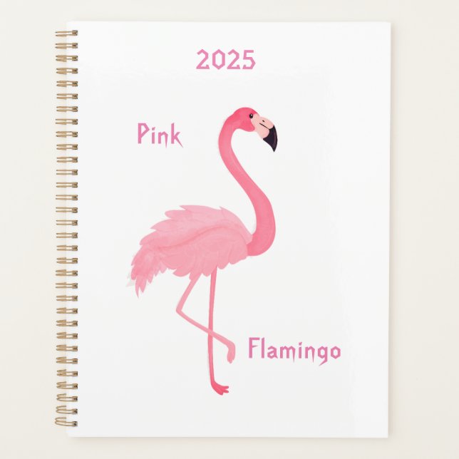 Agenda Planner Rosa Flamingo 2025 (Frente)