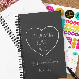 Agenda Planner Rustic Heart Chalkboard Wedding Planner