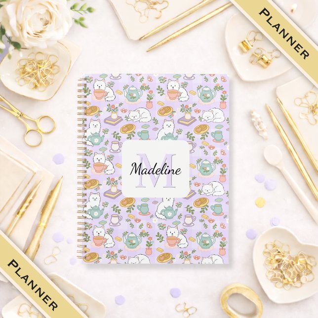Agenda Planner Tea & Bookish Cats (Criador carregado)