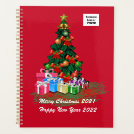 Agenda Planner Vermelho da Árvore Natal