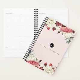 Agenda Planner Vintage Rosa Monograma Blooms