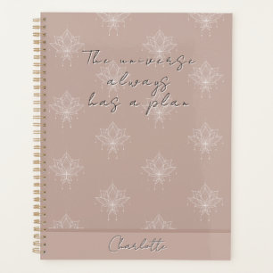 Agenda Plano Bonito do Universo de Lotus Floral Elegante