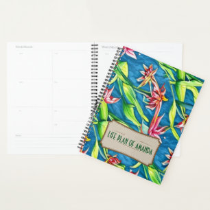 Agenda Plano de vida personalizado do Primavera de aquare