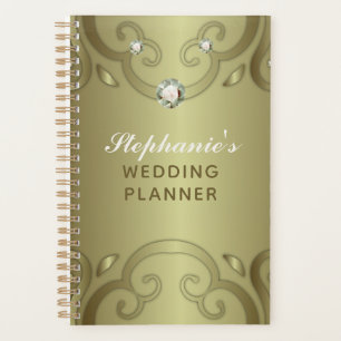 Agenda Plano Dourado de Casamento Vintage Vitoriano Elega