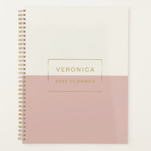 Agenda Plano mensal/semanal moderno de blocos de cor de b