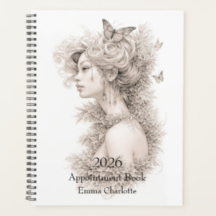 Agenda Plano Personalizado com Nome Customizado Floral El
