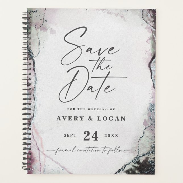 Agenda Planos de Casamento de Púrpura Mauve Lilac Mauve E (Frente)