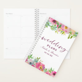 Agenda Planos De Casamento Floral De Chic Mint E Blush