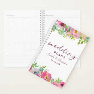 Agenda Planos De Casamento Floral De Chic Mint E Blush
