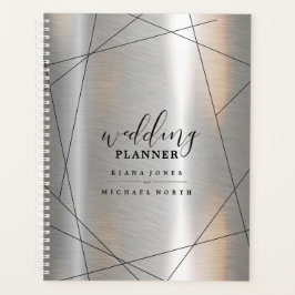 Agenda Planos de Casamento Geométricos Metálicos Prata/Pr