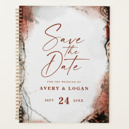 Agenda Planos De Casamento Laranja De Queda Eetérea Rústi