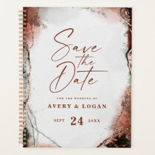 Agenda Planos De Casamento Laranja De Queda Eetérea Rústi