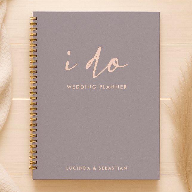 Agenda Planos de Casamento | Moderno Mínimo Elegante I Do (Criador carregado)