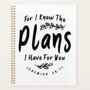 Agenda Planos divinos Jeremiah 29:11 Citação cristã