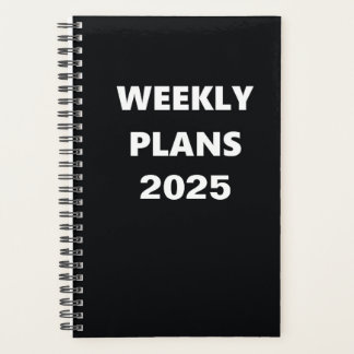 Agenda Planos Semanais 2025 Design preto branco simples