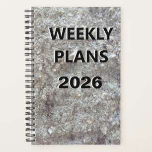 Agenda Planos Semanais 2026 Design de Imagem de Pedra Sim