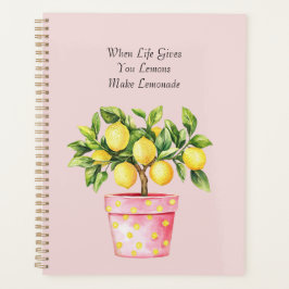 Agenda Planta de Limão Amarelo em Vaso Rosa