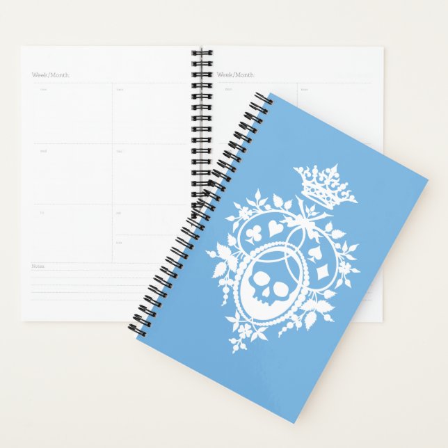 Agenda Pó azul com Planner Caveira e Cartrajes (Exibição)