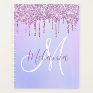Agenda Pó de Lavanda Roxo Metálico Personalizado