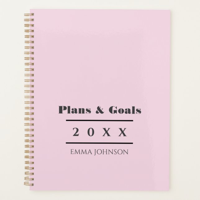 Agenda Poeira Rosa Chic Feminino Personalizado (Frente)