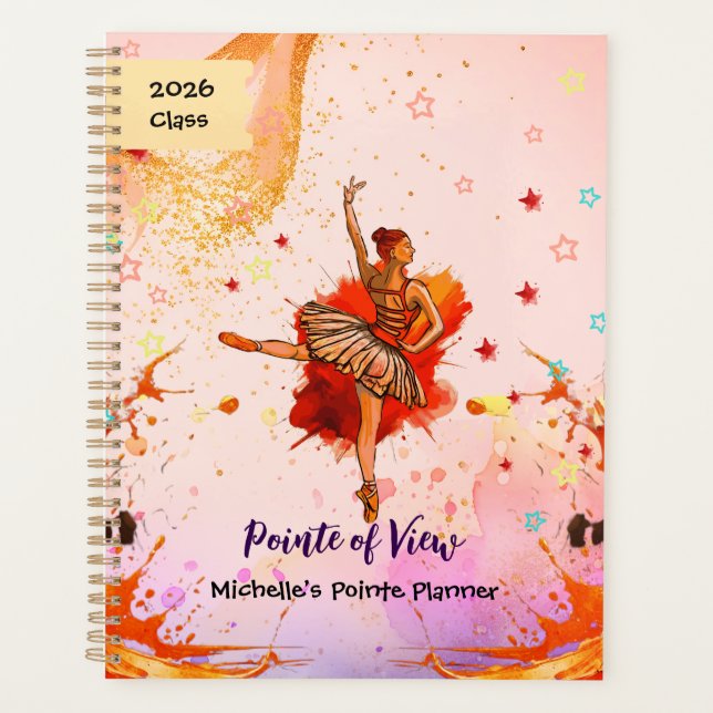 Agenda Pointe of View – Diário de Ballet Personalizado  (Frente)