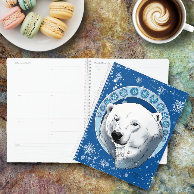 Agenda Polar Bear Snowflakes Art Nouveau (Criador carregado)