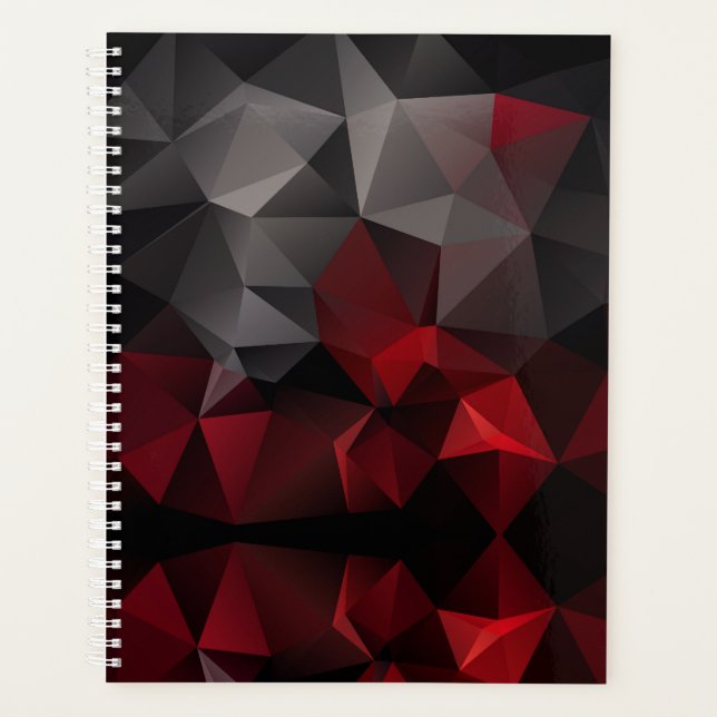 Agenda Poligonal, preto e vermelho (Frente)