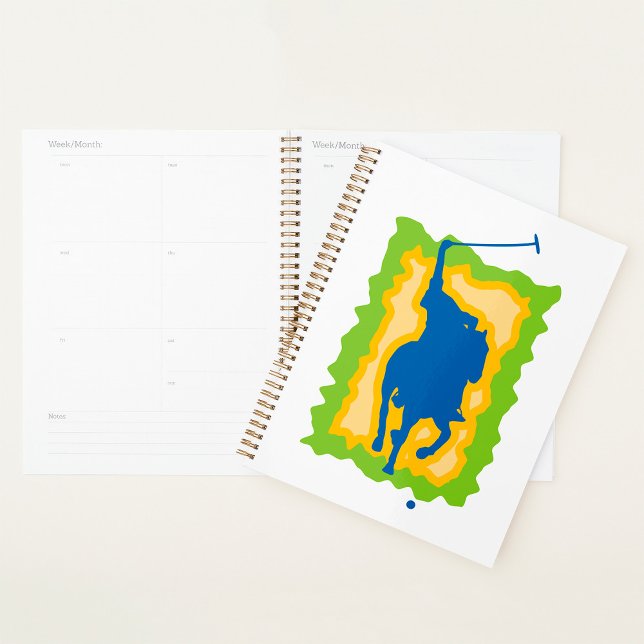 Agenda Polo Player Silhouette Modern Horseback Sports (Criador carregado)