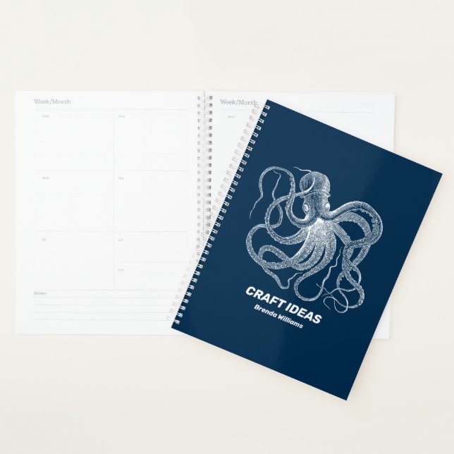 Agenda Polvo branco em azul escuro (Exibição)