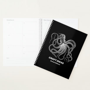 Agenda Polvo branco em fundo preto