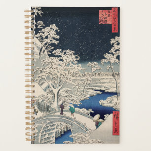 Agenda Ponte de tambor em neve Vintage Ukiyo-e Arte Japon