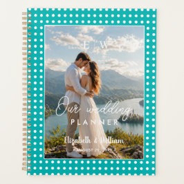 Agenda Pontos Brancos em Azul Turquesa – Casamento Person