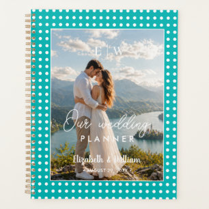 Agenda Pontos Brancos em Azul Turquesa – Casamento Person