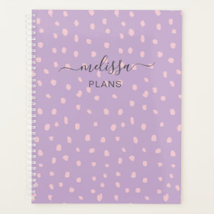 Agenda Pontos de rabisco rosa personalizados